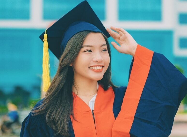 graduate, girl, happy